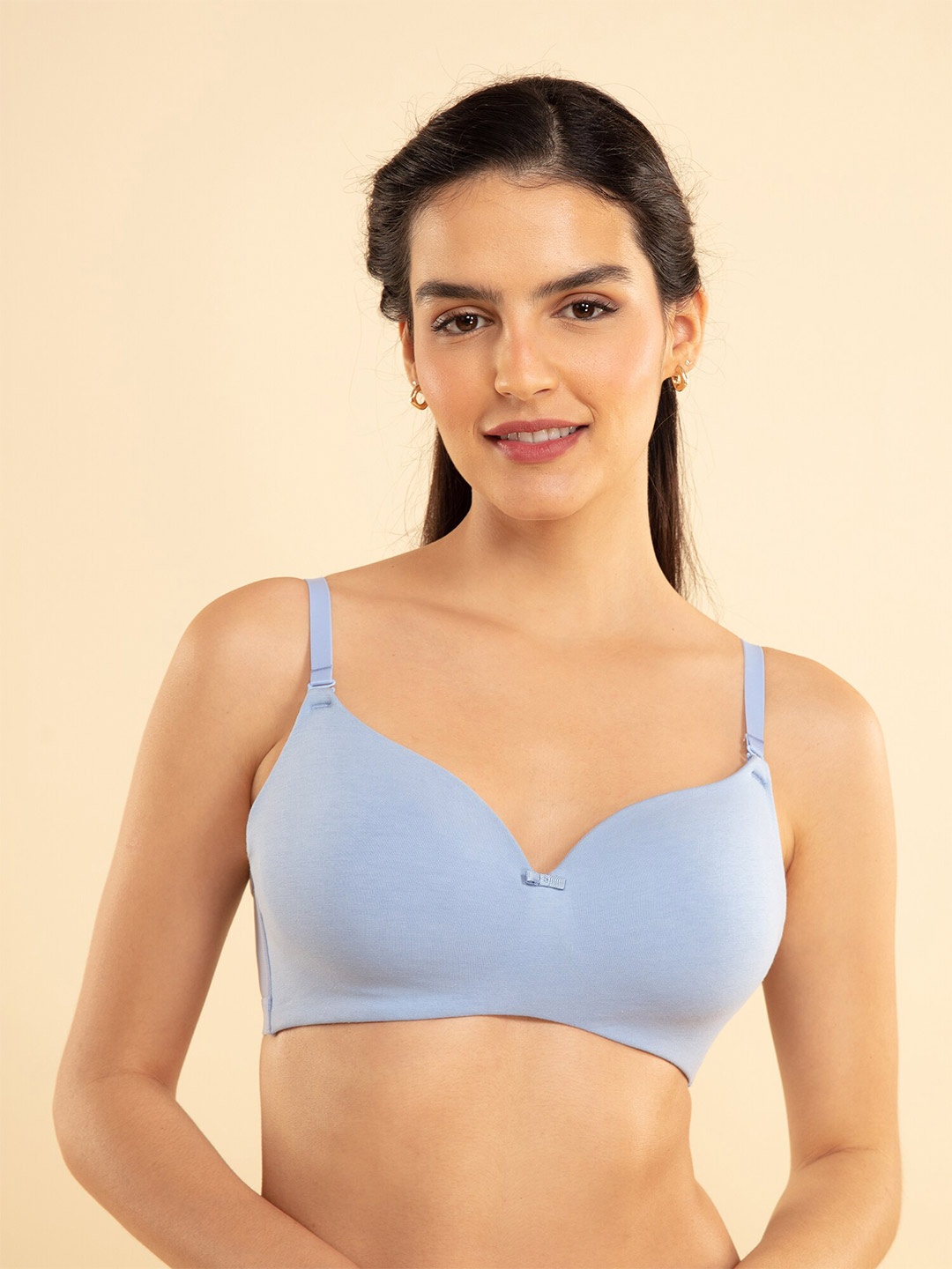 

Nykd Women Breatheable Cotton Padded Wireless T-Shirt Bra - 3/4th Coverage NYB002, Blue
