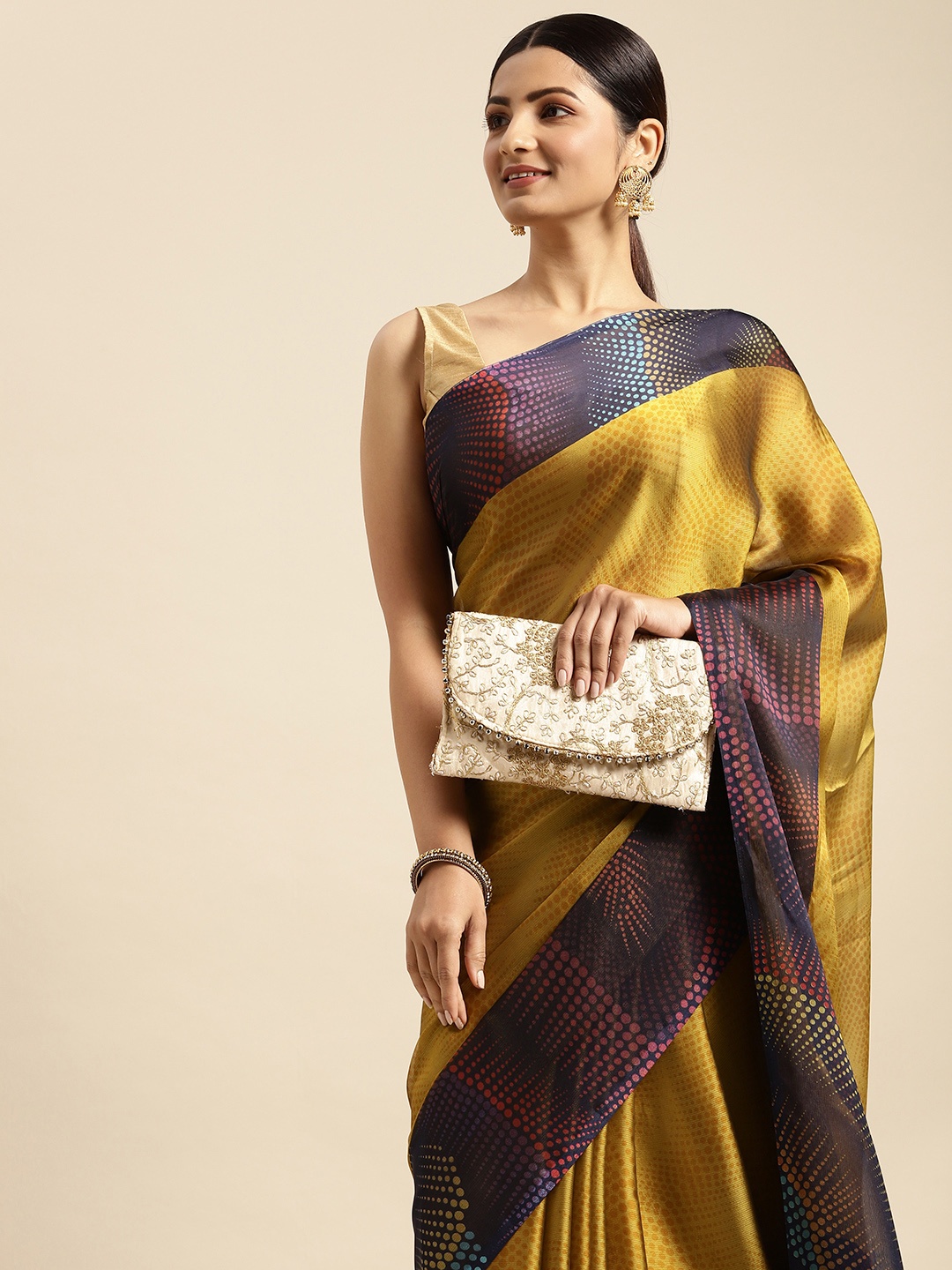 

RACHNA Mustard Yellow Brasso Printed Saree