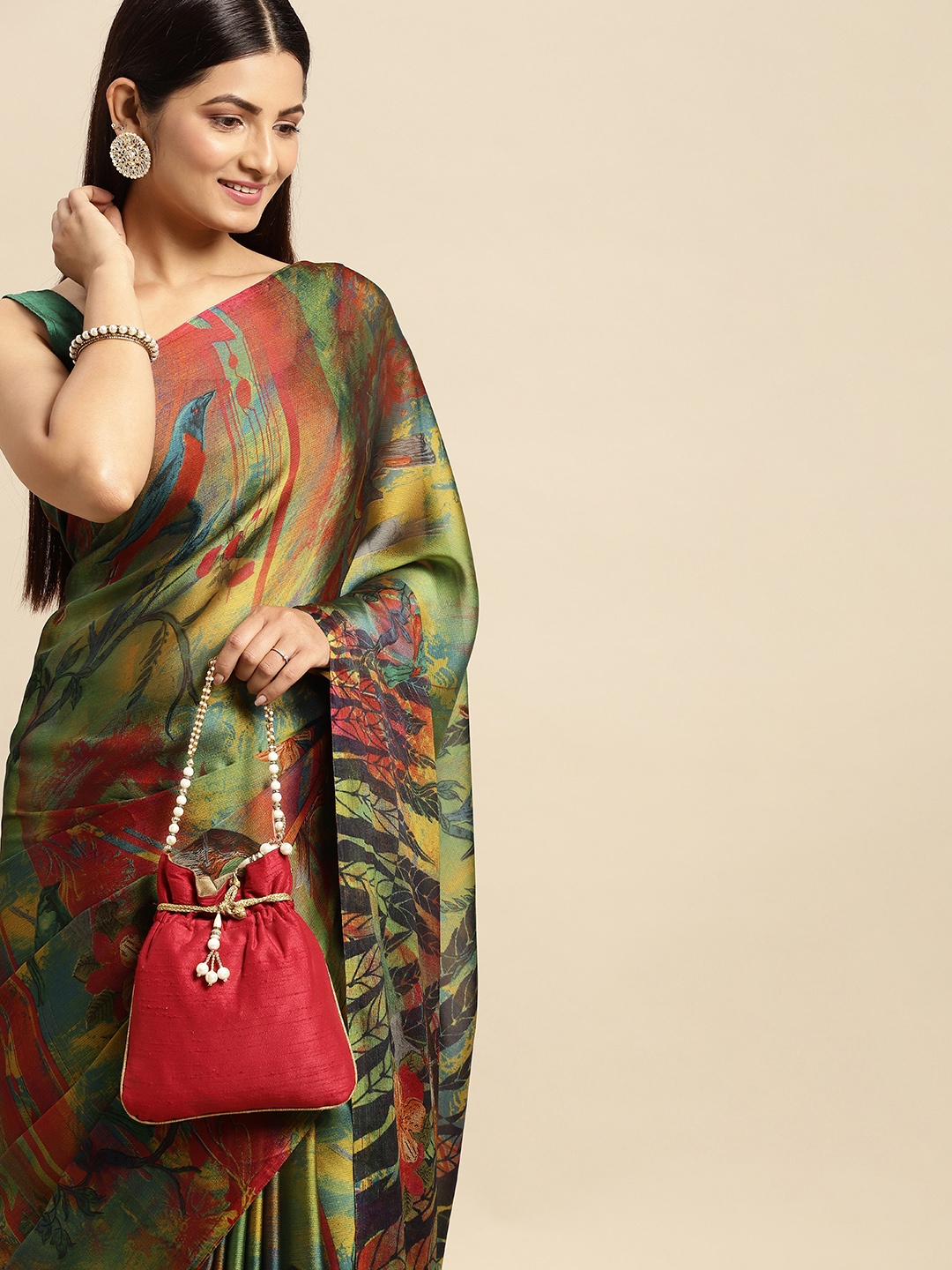 

RACHNA Multicoloured Ethnic Motifs Print Saree, Multi