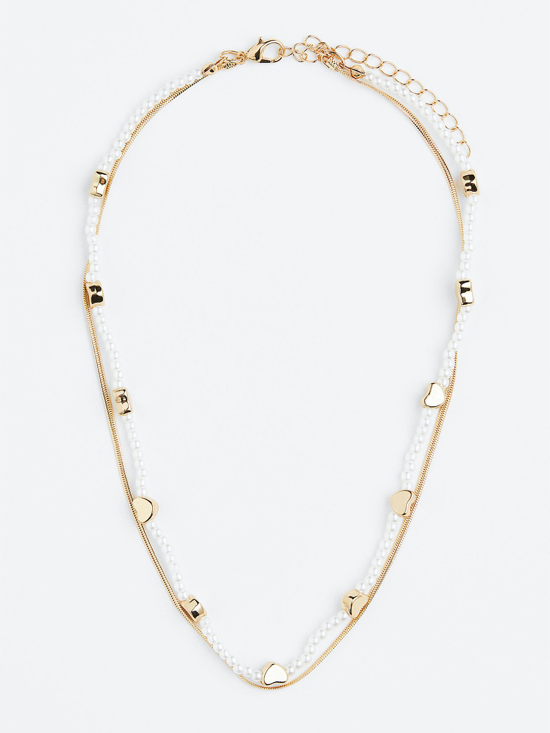 

H&M Two-Strand Bead-Detail Necklace, Gold