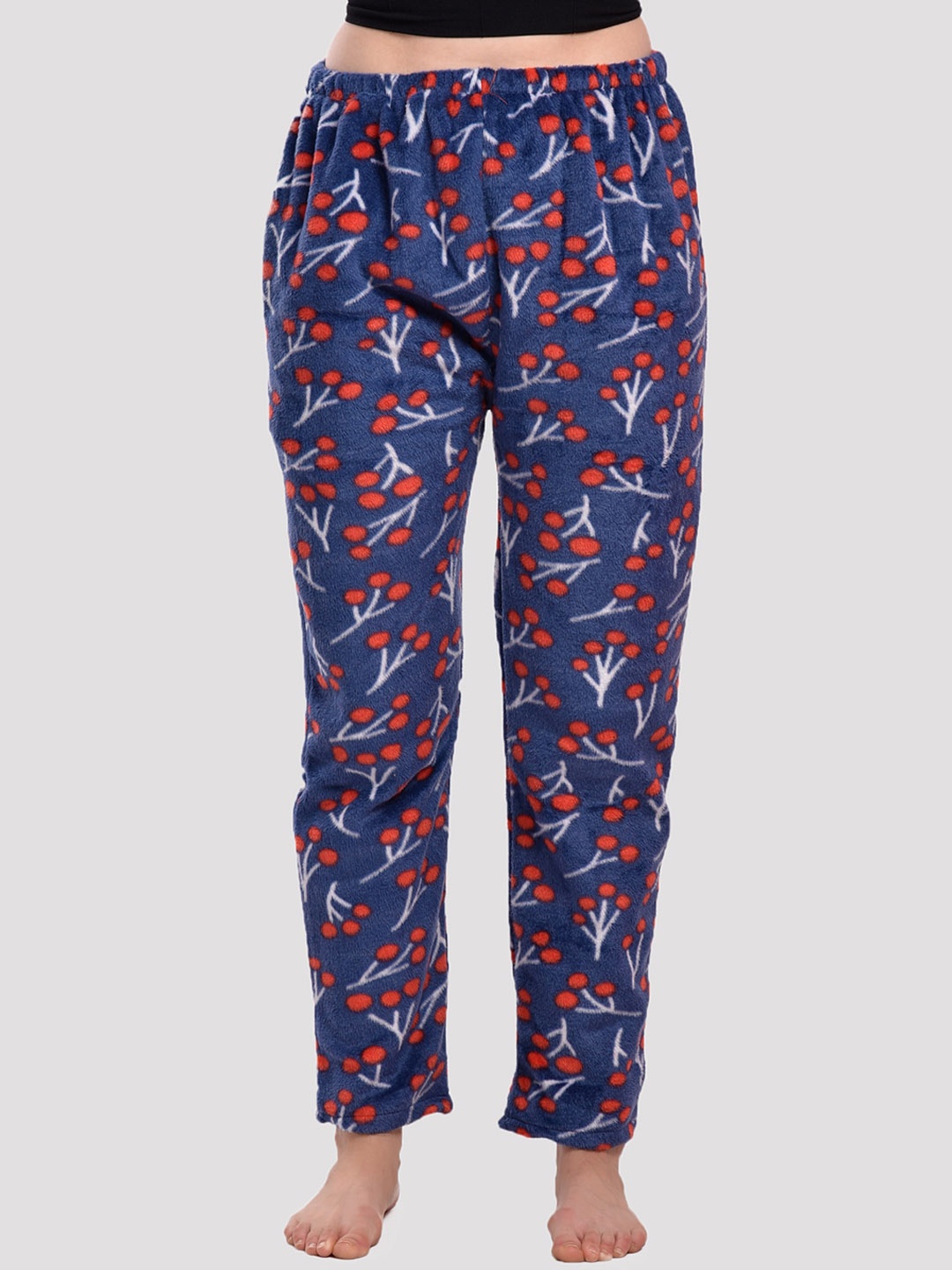 

CIERGE Women Blue Printed Woolen Lounge Pant
