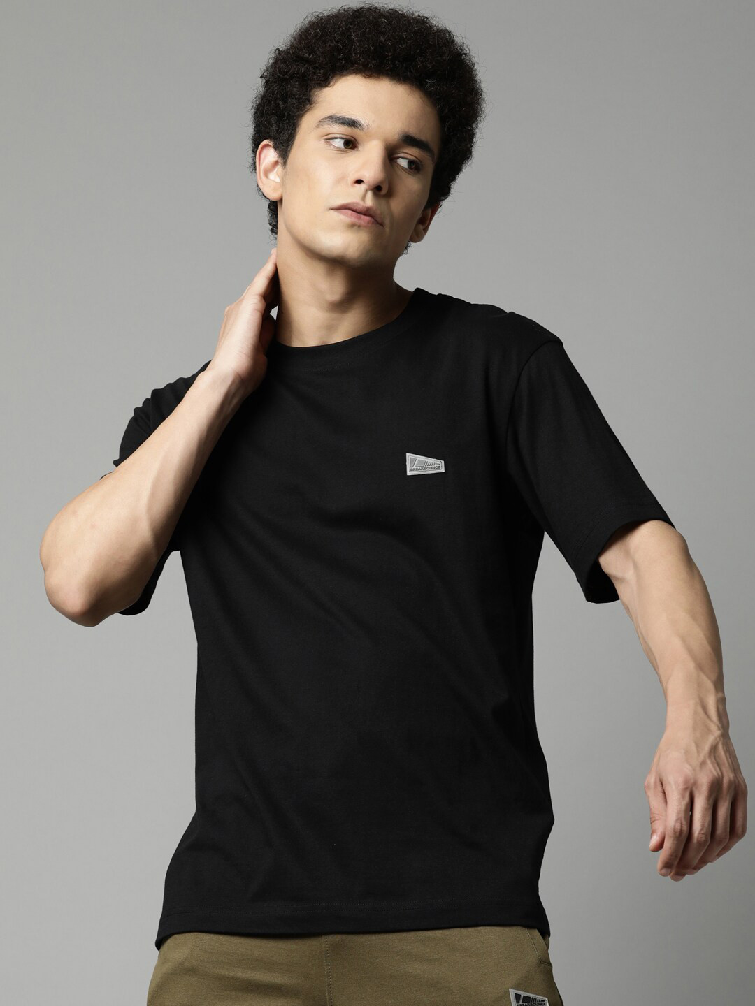 

Breakbounce Men Black Printed Pure Cotton T-shirt