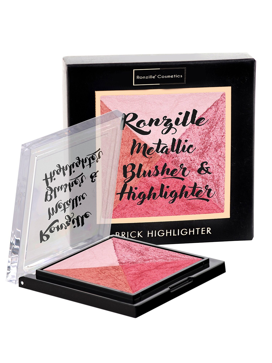 

Ronzille Square Baked Blusher and Brick Highlighter - 04, Pink