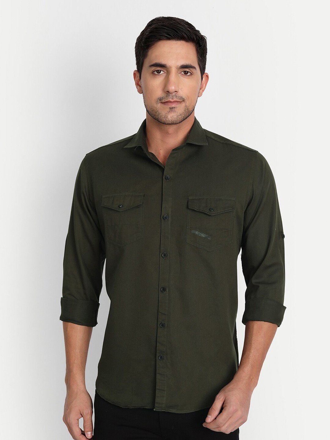 

DEZANO Men Green Comfort Cotton Casual Shirt