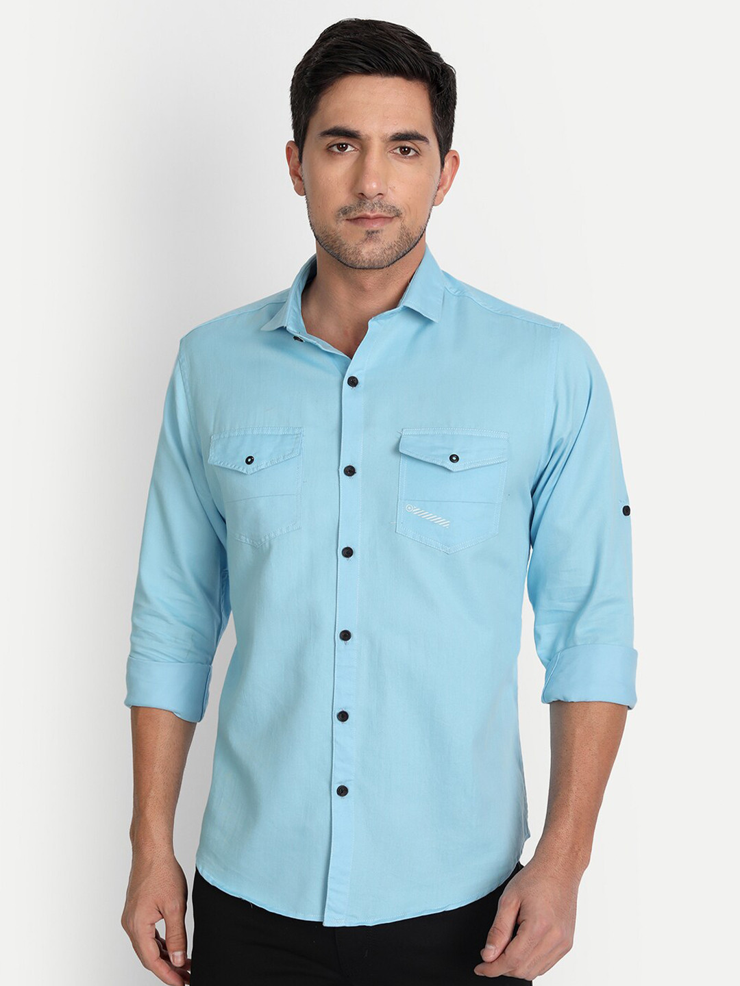 

DEZANO Men Blue Comfort Casual Cotton Shirt