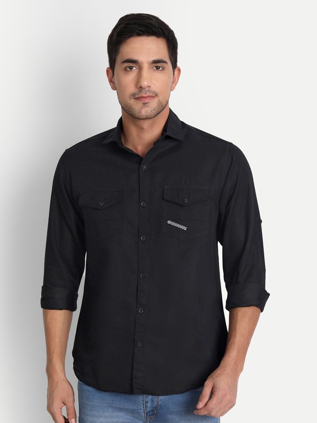 

DEZANO Men Black Comfort Casual Shirt