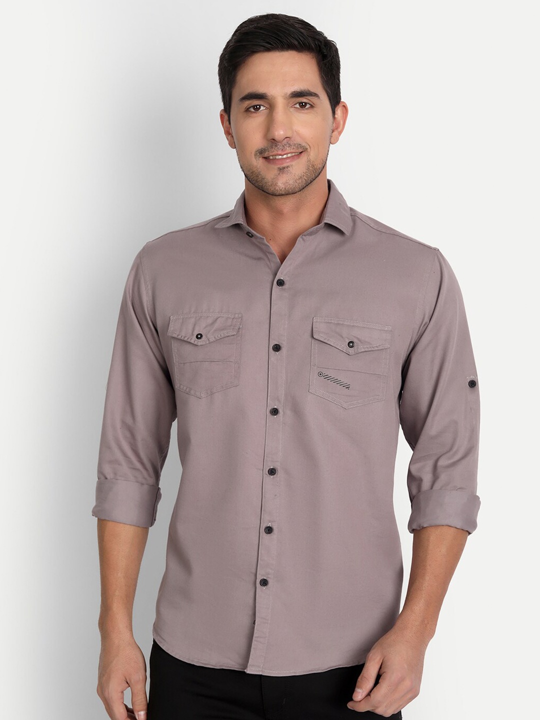

DEZANO Men Grey Comfort Casual Cotton Shirt