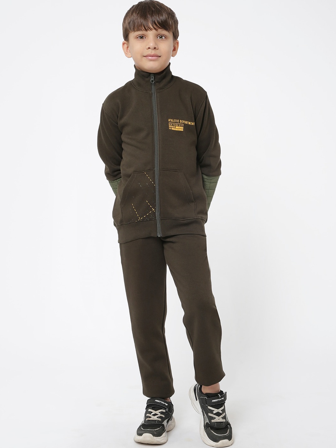 

Sweet Dreams Boys Olive Printed Tracksuit