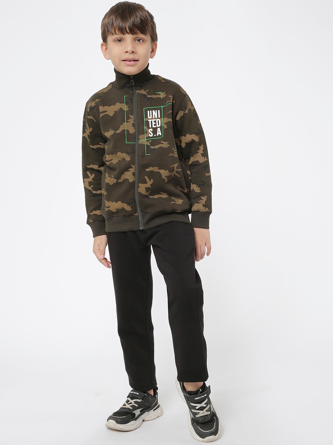 

Sweet Dreams Boys Olive Green Camouflage Printed Tracksuits