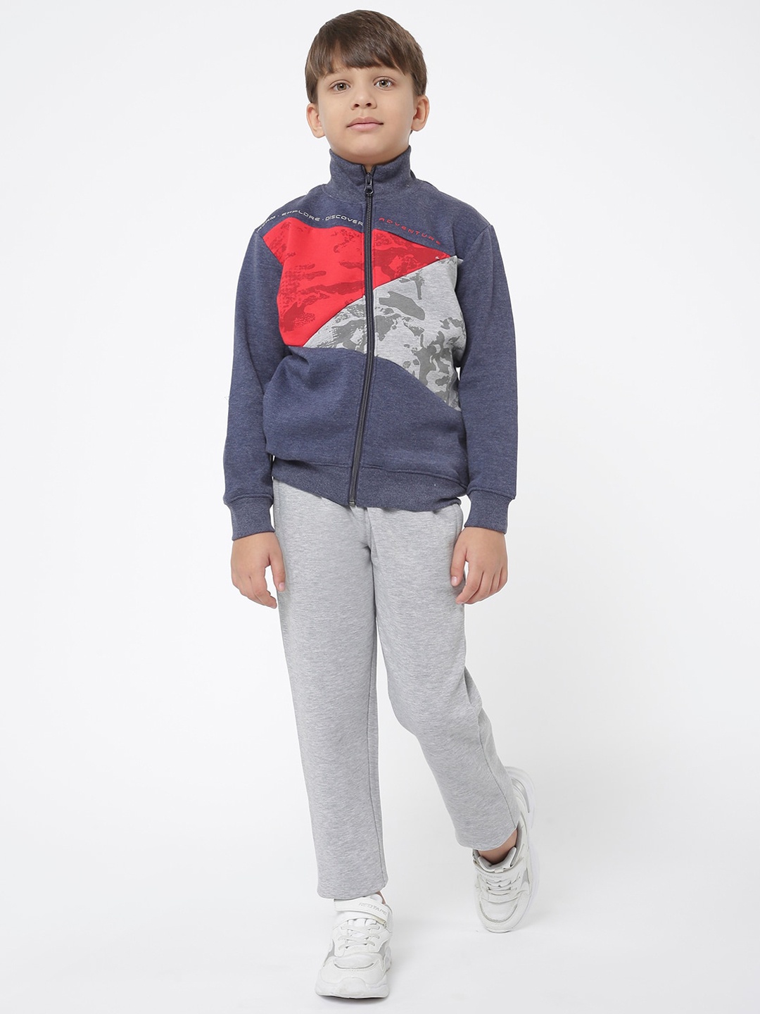 

Sweet Dreams Boys Navy Blue & Grey Colourblocked Tracksuit