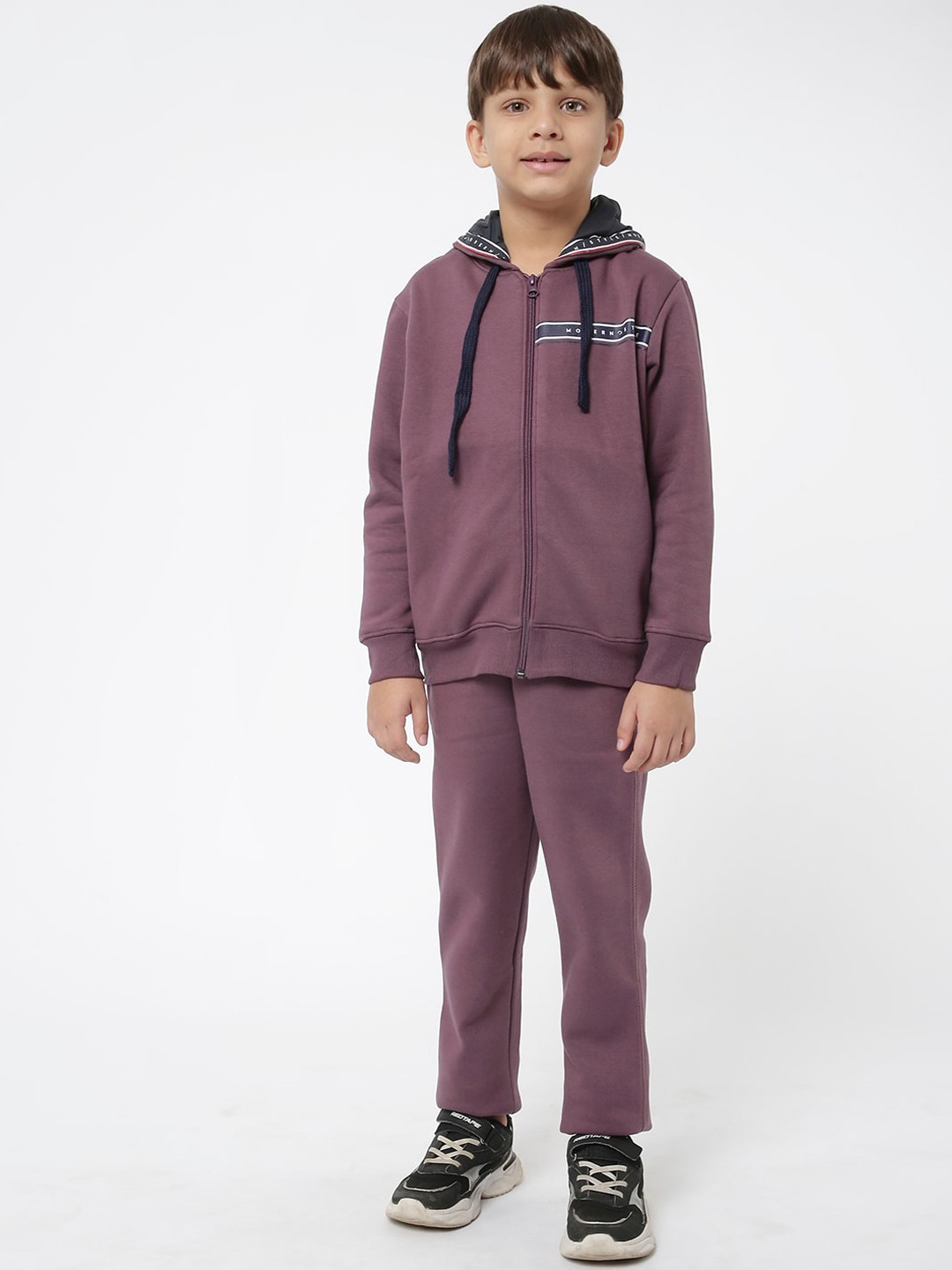 

Sweet Dreams Boys Brown Solid Tracksuits, Purple