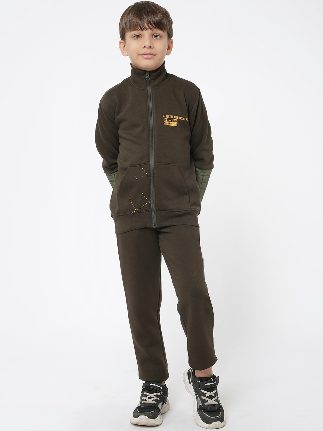 

Sweet Dreams Boys Olive Solid Tracksuits