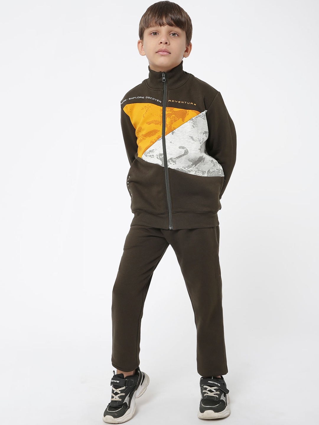 

Sweet Dreams Boys Olive Green Printed Tracksuits