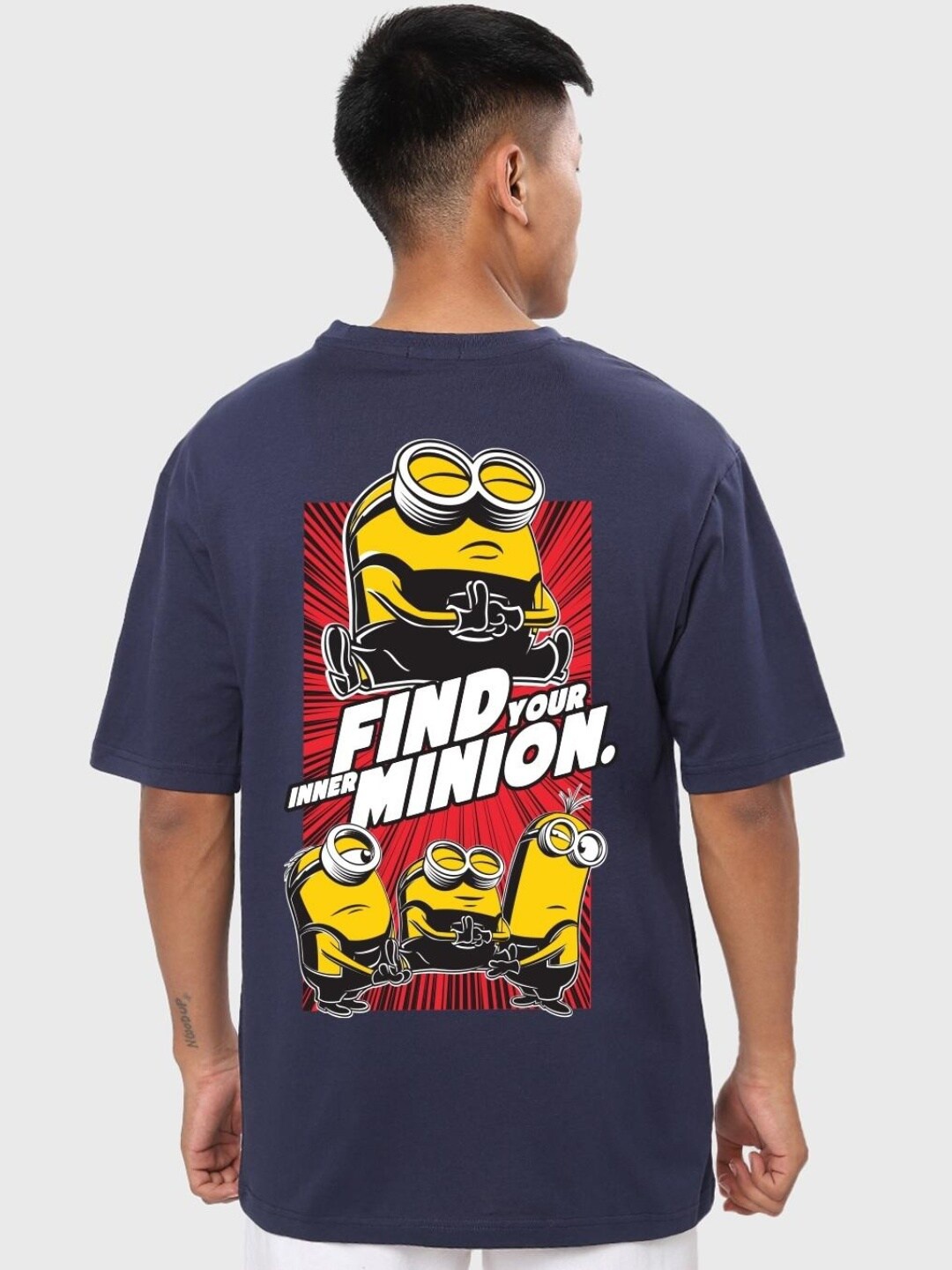 

Bewakoof Men Blue Oversized T-shirt