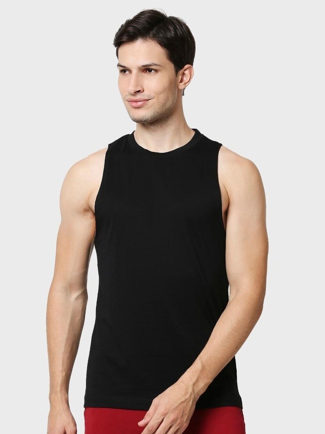 

Bewakoof Men Pack of 2 Black Pure Cotton Sleeveless Oversized Innerwear Vests