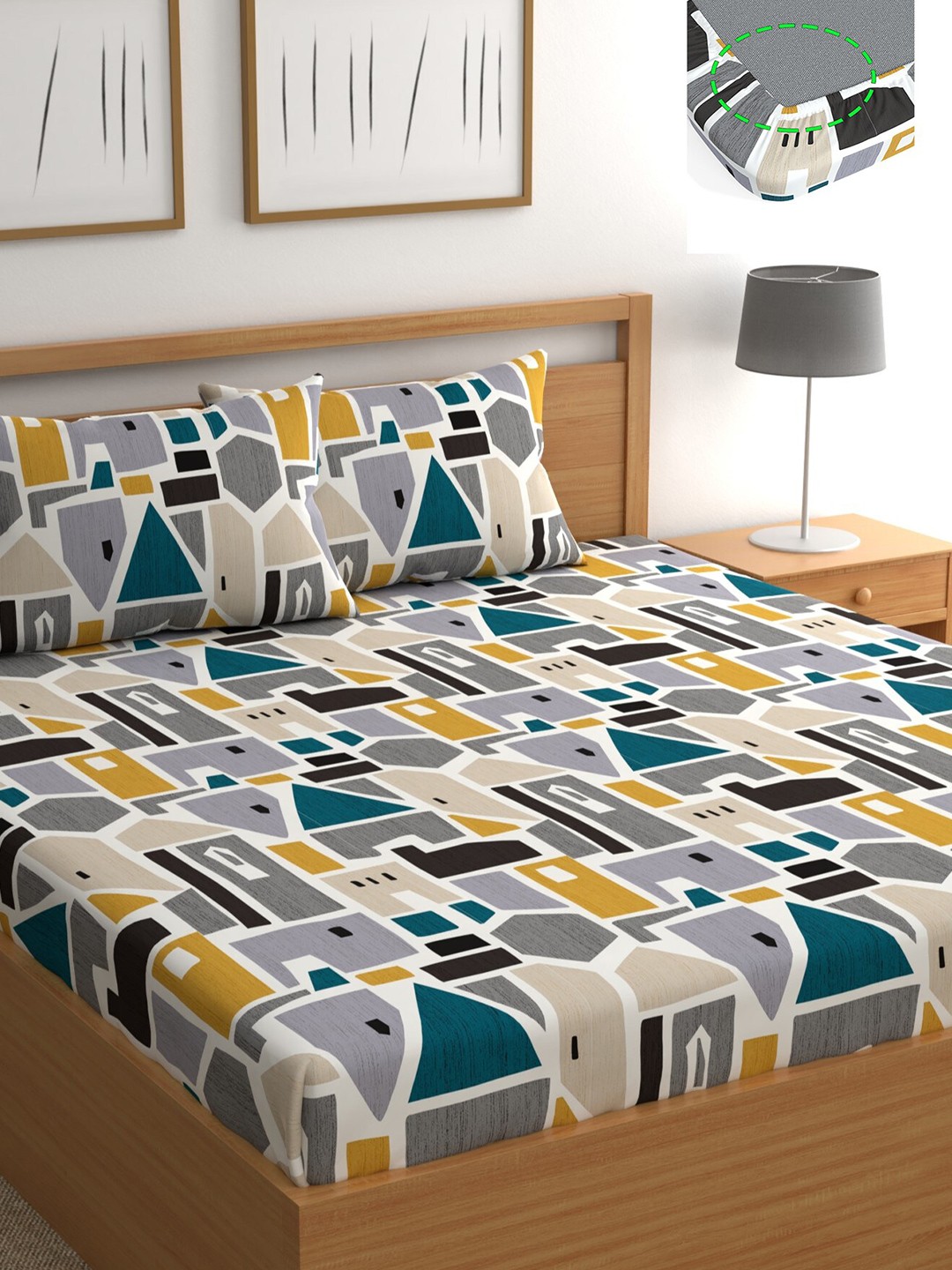 

CHHAVI INDIA Assorted 210 TC Queen Bedsheet with 2 Pillow Covers