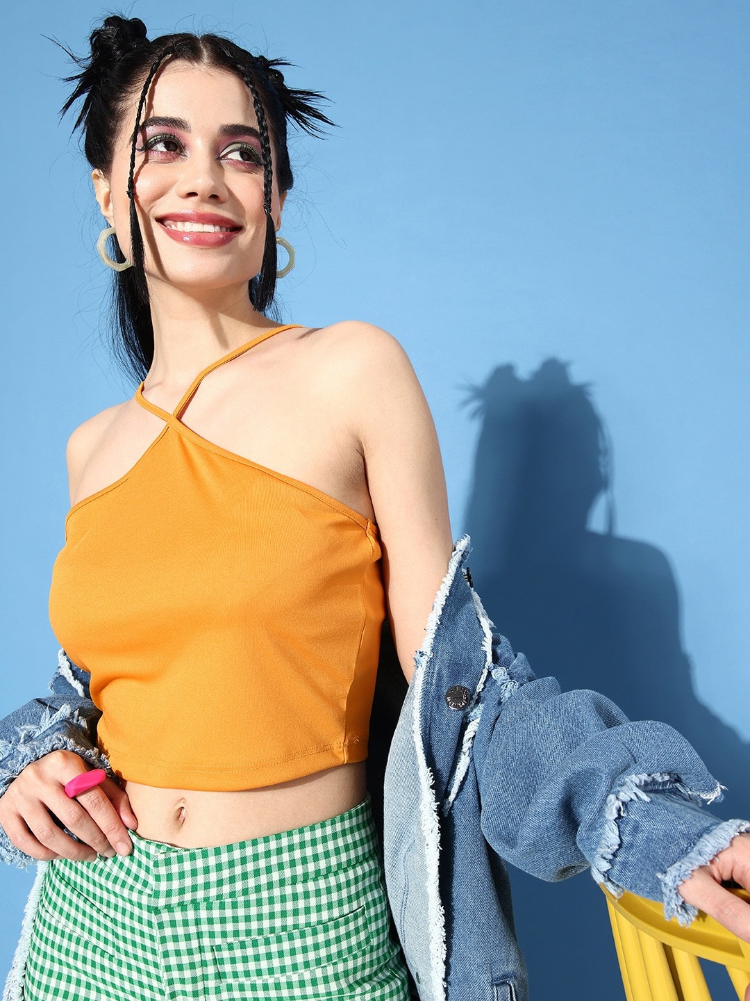 

Moda Rapido Cropped Fitted Top, Yellow