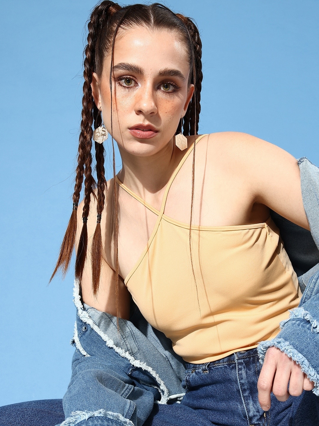 

Moda Rapido Cropped Fitted Top, Yellow