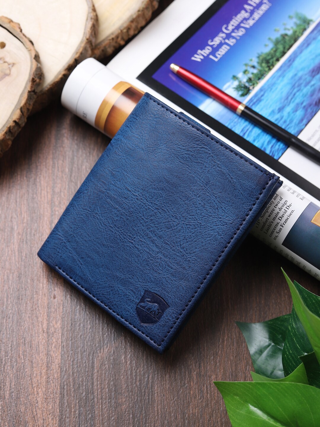 

SAMTROH Men Blue PU Two Fold Wallet