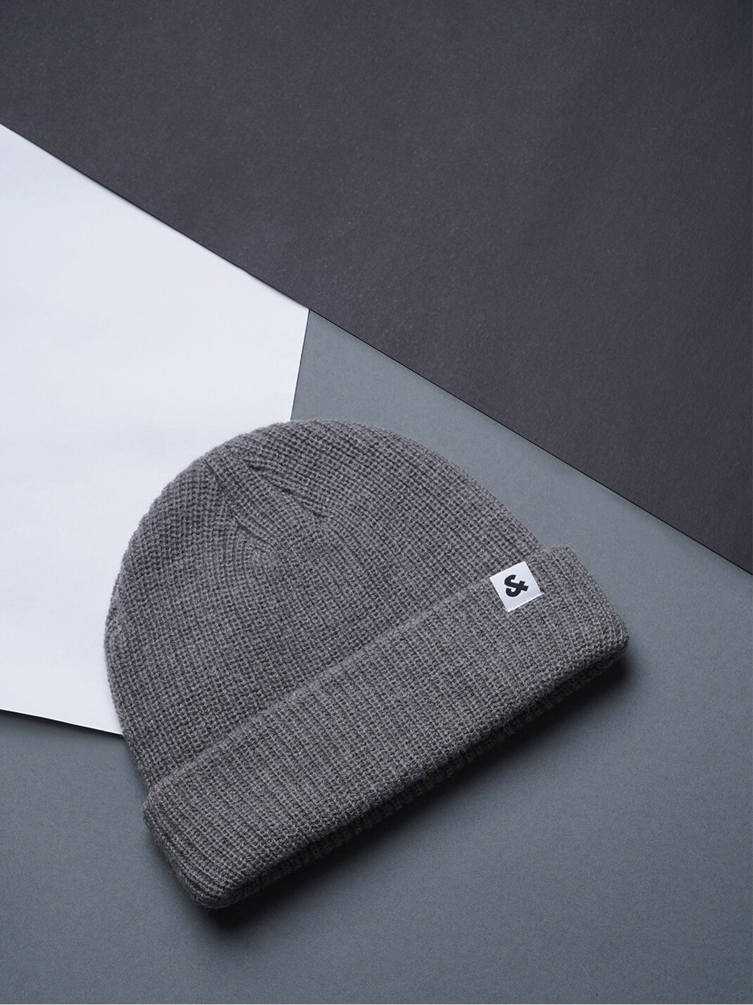 

Jack & Jones Men Grey Self Design Wool Beanie