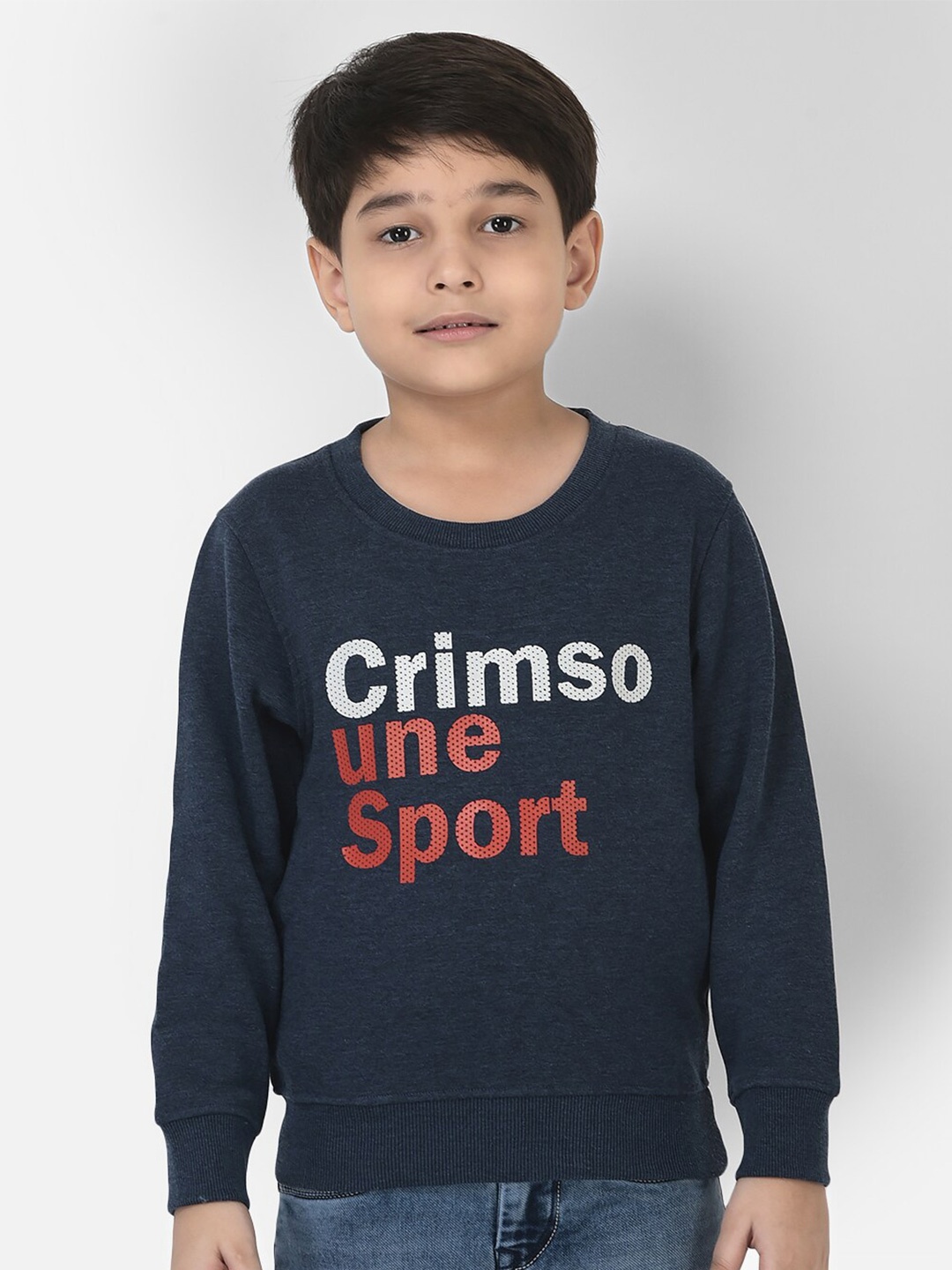

Crimsoune Club Boys Navy Blue Printed Sweatshirt