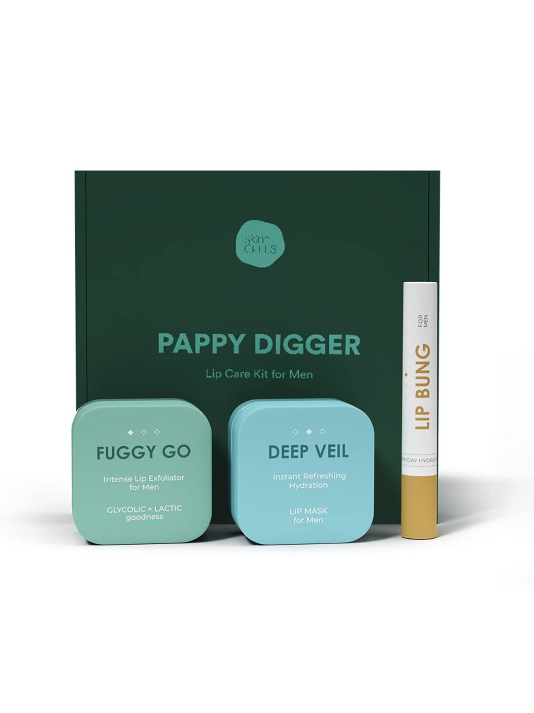 

skinn CELLS Men Pappy Digger Set of 3 Lip Care Routine 18gm, Na
