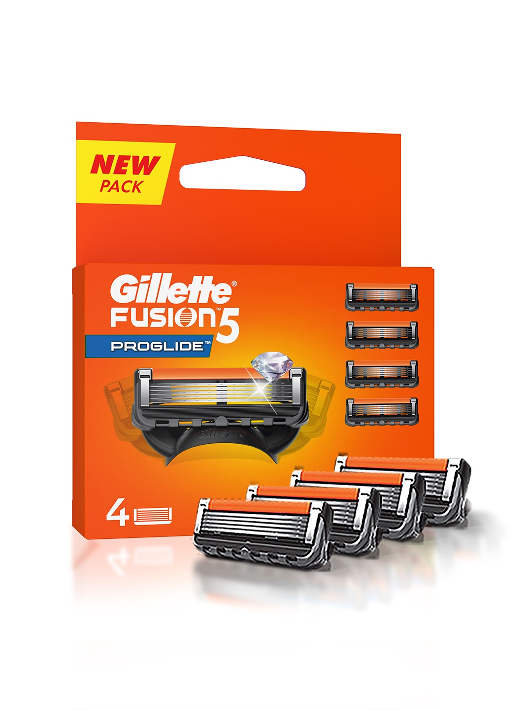 

Gillette Fusion 5 Proglide Shaving Blades - 4 Cartridges, Blue