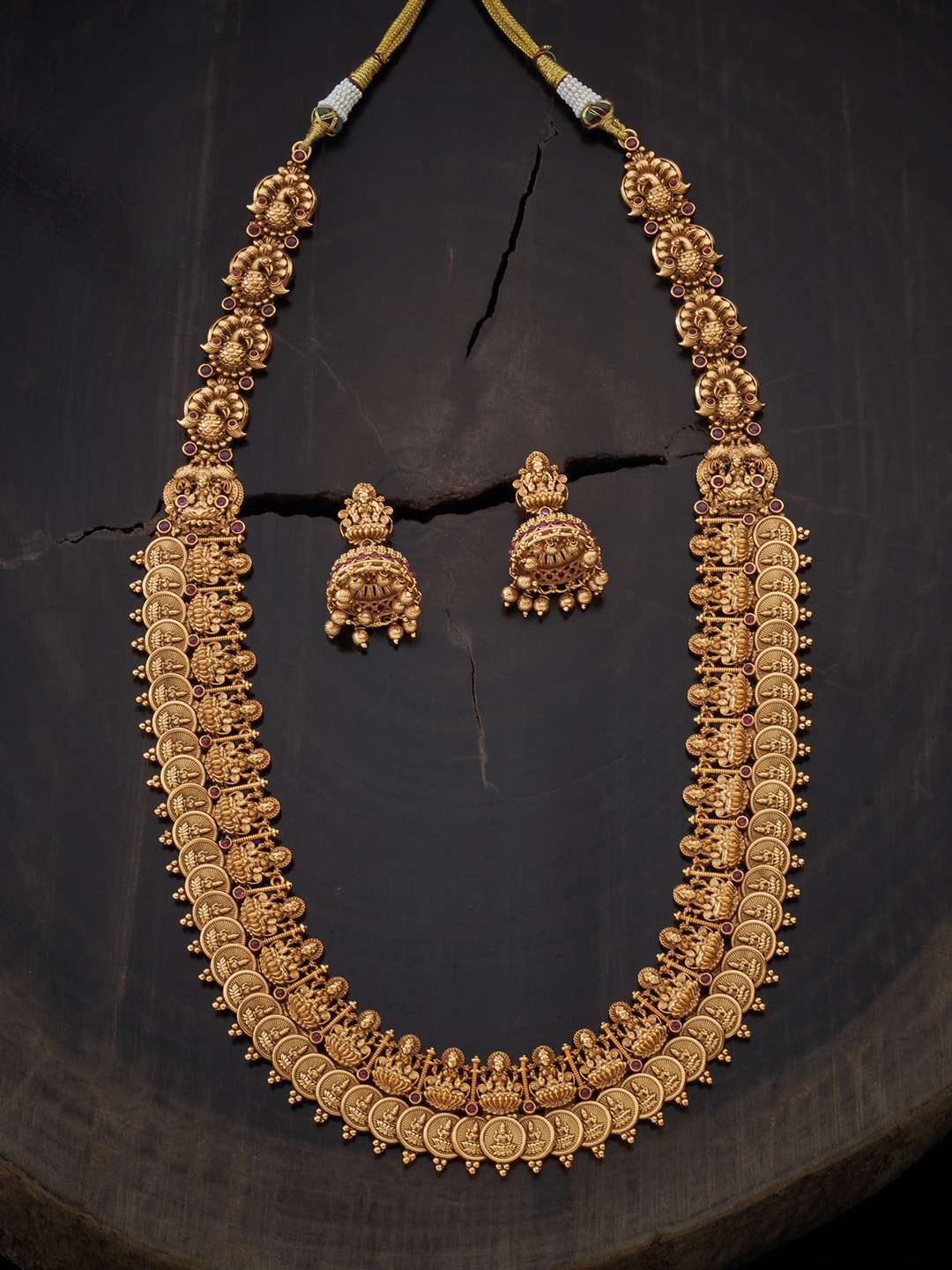 

Kushal's Fashion Jewellery Red Artificial Stones-Studded Jewellery Set