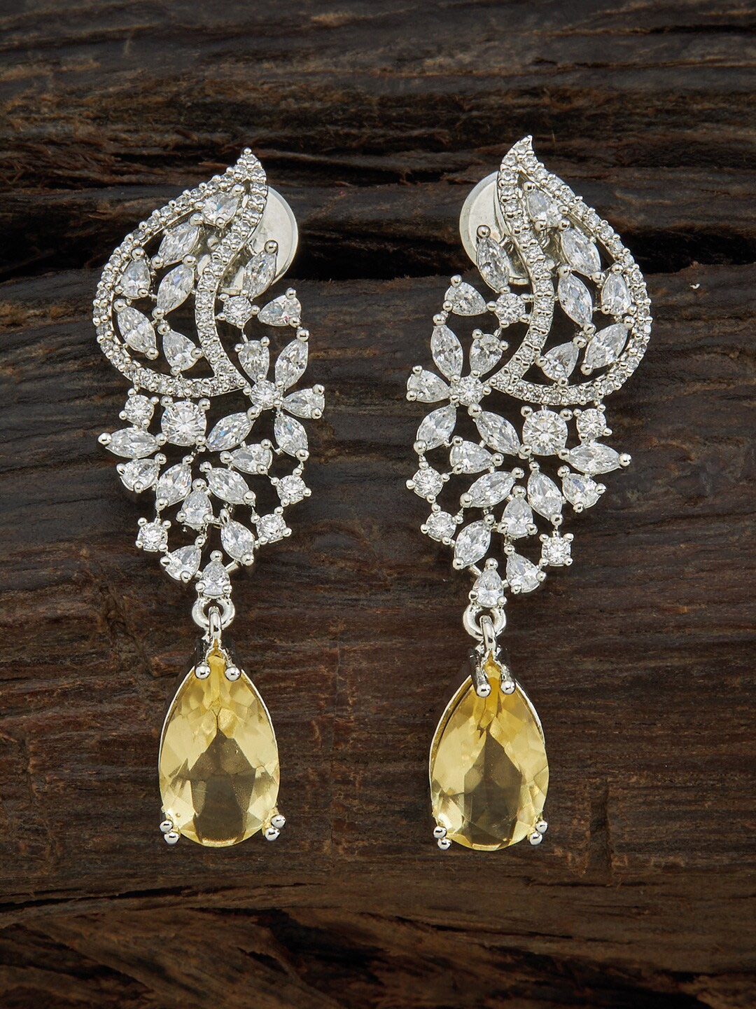 

Kushal's Fashion Jewellery Yellow Rhodium Plated Contemporary Drop Earrings