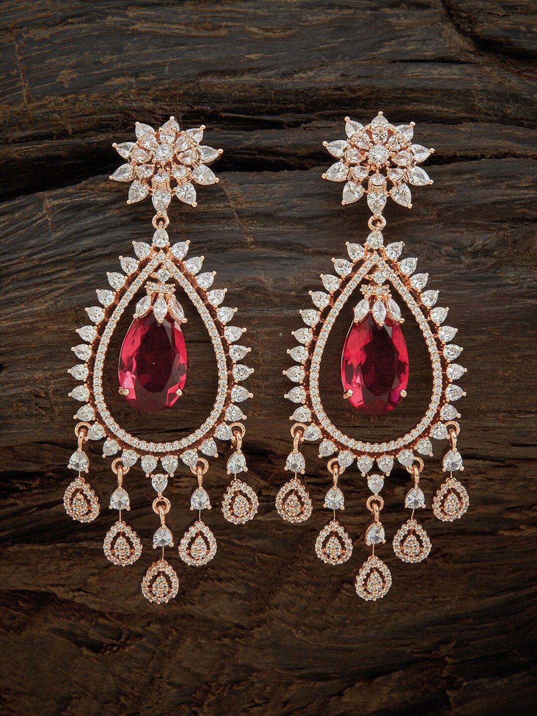 

Kushal's Fashion Jewellery Women Red Teardrop Shaped Drop Earrings