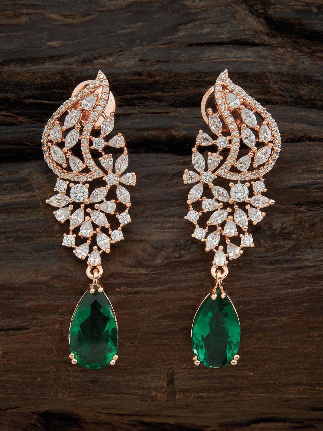 

Kushal's Fashion Jewellery Green & White Contemporary Drop Earrings