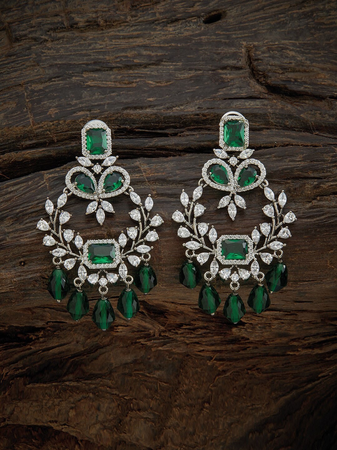 

Kushal's Fashion Jewellery Women Green Crescent Shaped Drop Earrings