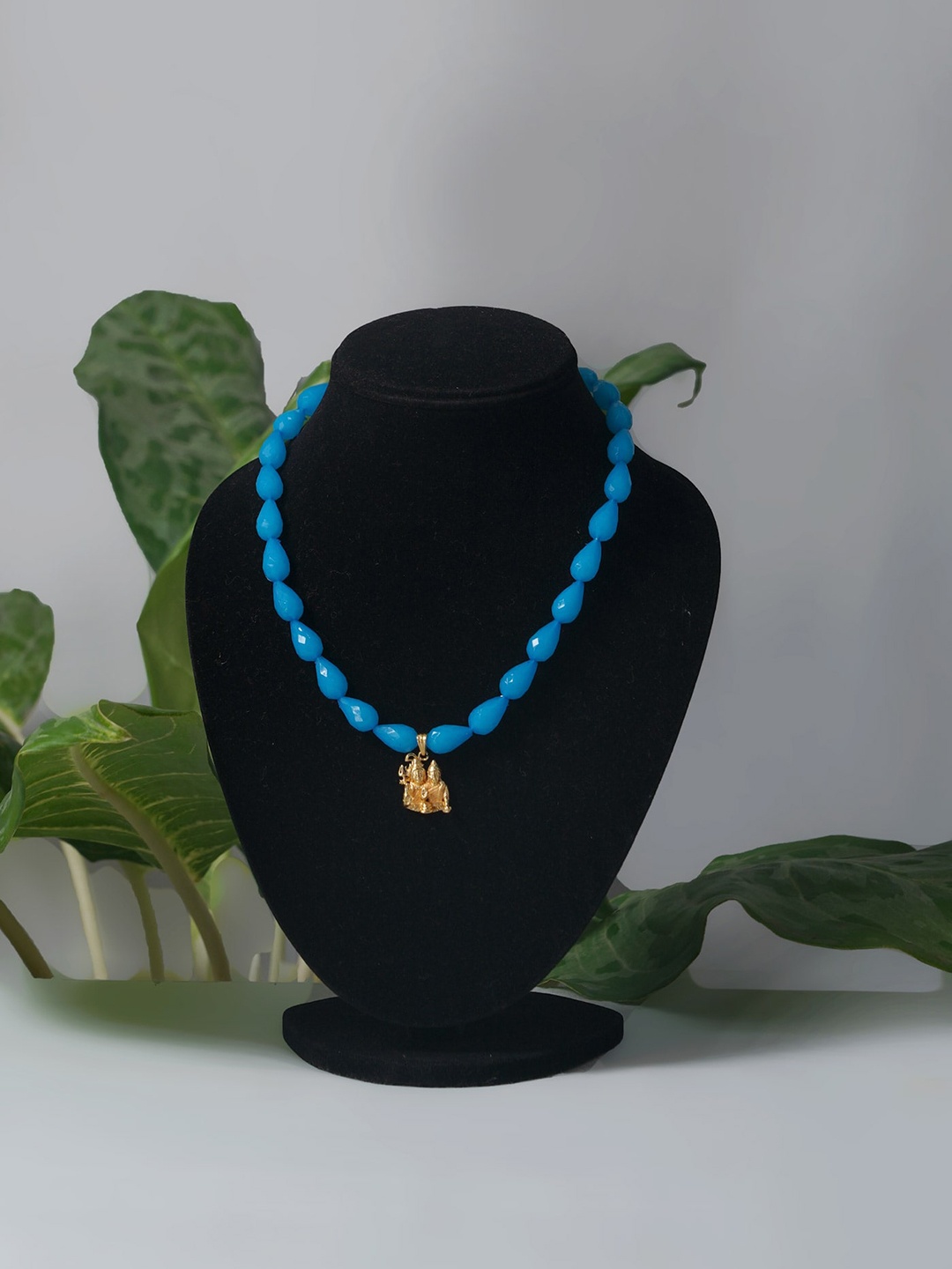 

Unnati Silks Blue Gold-Plated Necklace