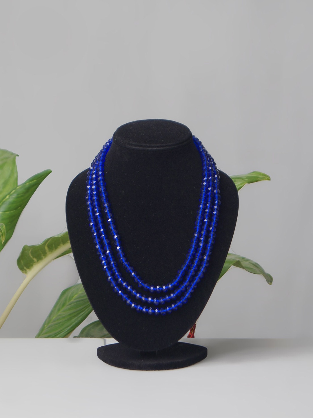 

Unnati Silks Women Navy Blue Amravati Crystal Layered Necklace