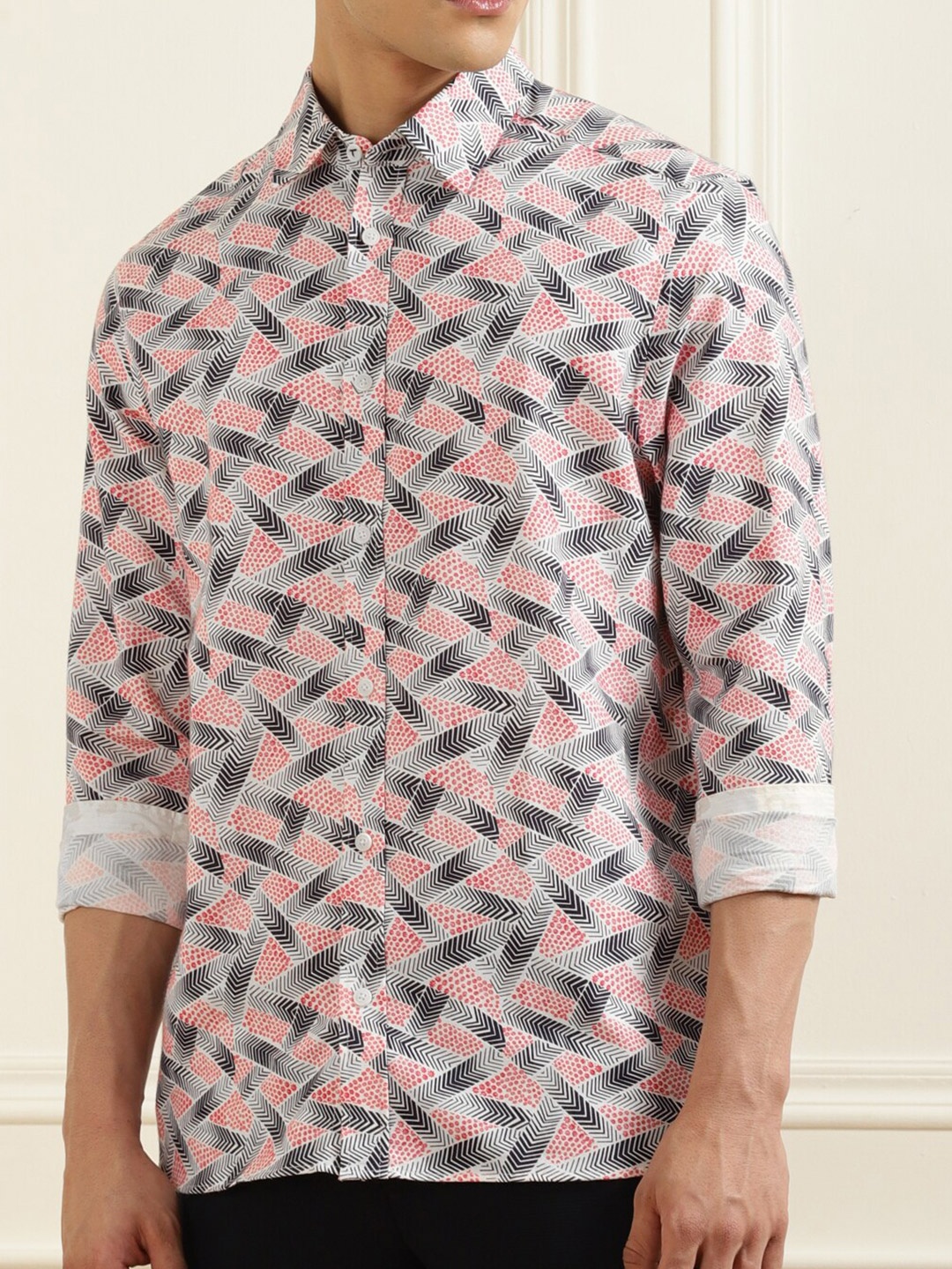 

Ted Baker Men Pink Cotton Printed Casual Shirt