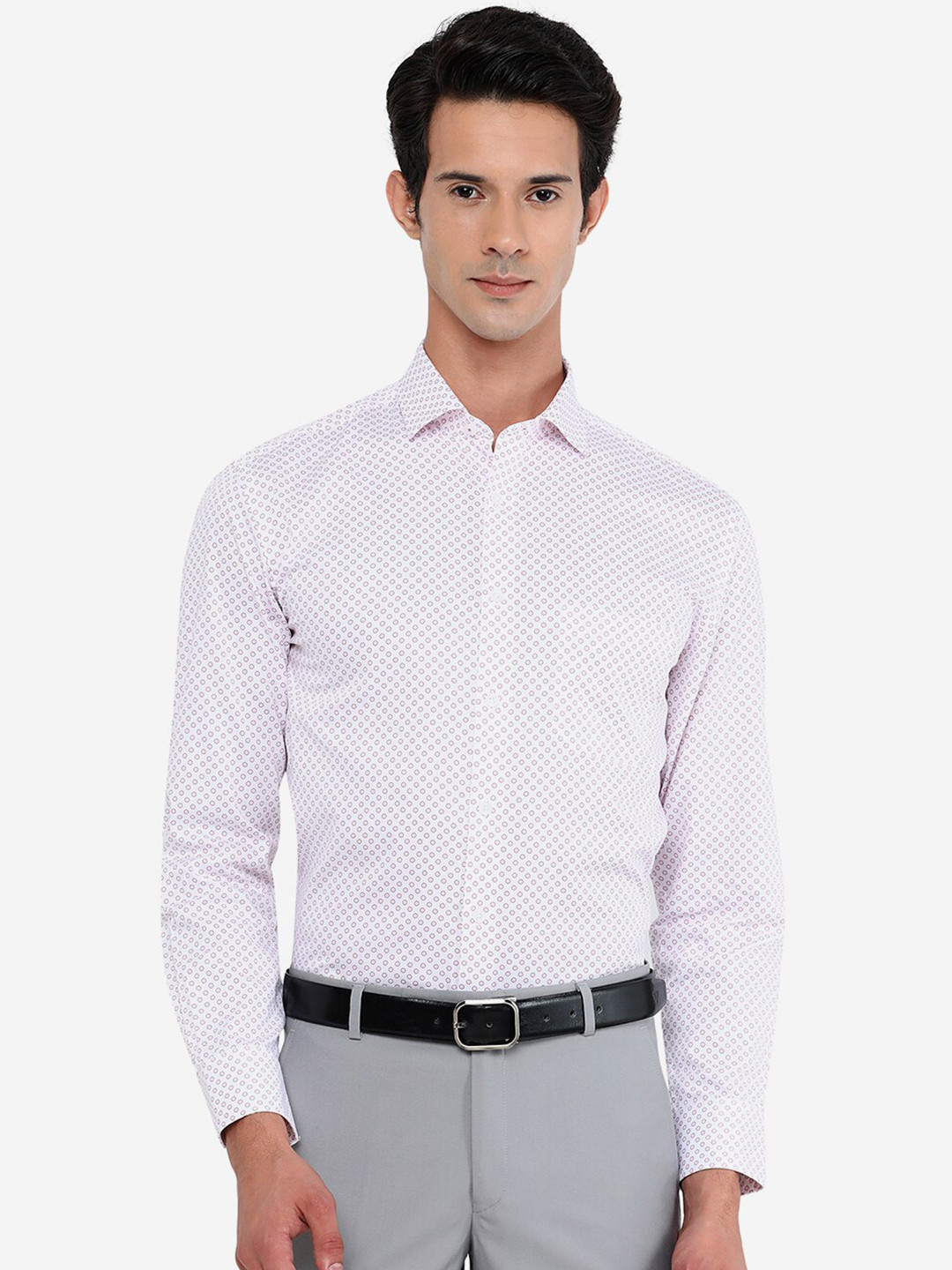 

JADE BLUE Men Pink Pure Cotton Printed Casual Shirt