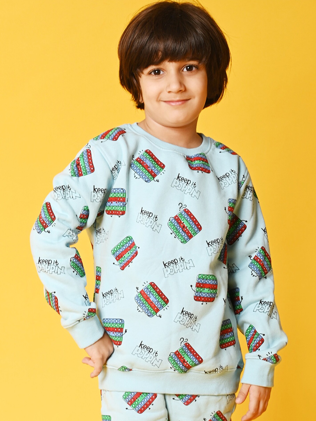 

Anthrilo Boys Blue Printed Sweatshirt