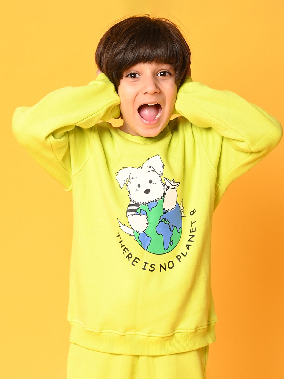 

Anthrilo Boys Lime Green Printed Sweatshirt