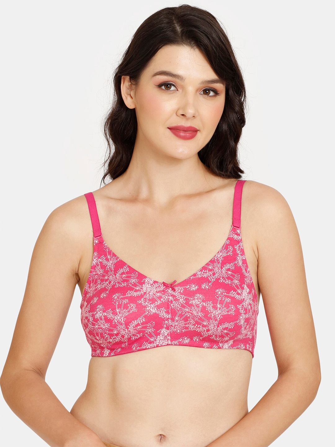 

Rosaline by Zivame Purple & White Floral T-shirt Bra RO1239FASH0