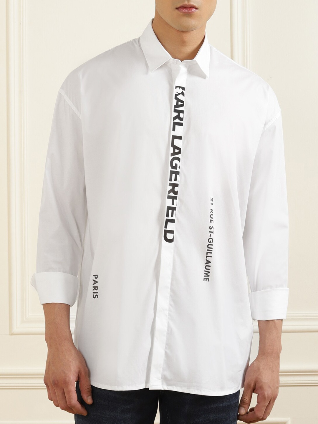 

Karl Lagerfeld Men White Cotton Casual Shirt