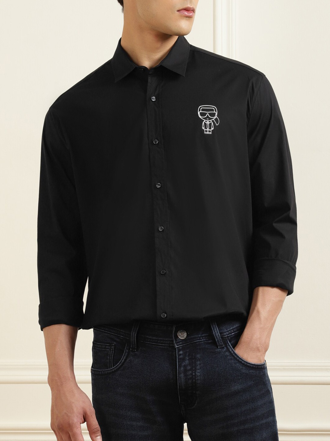 

Karl Lagerfeld Men Black Casual Shirt