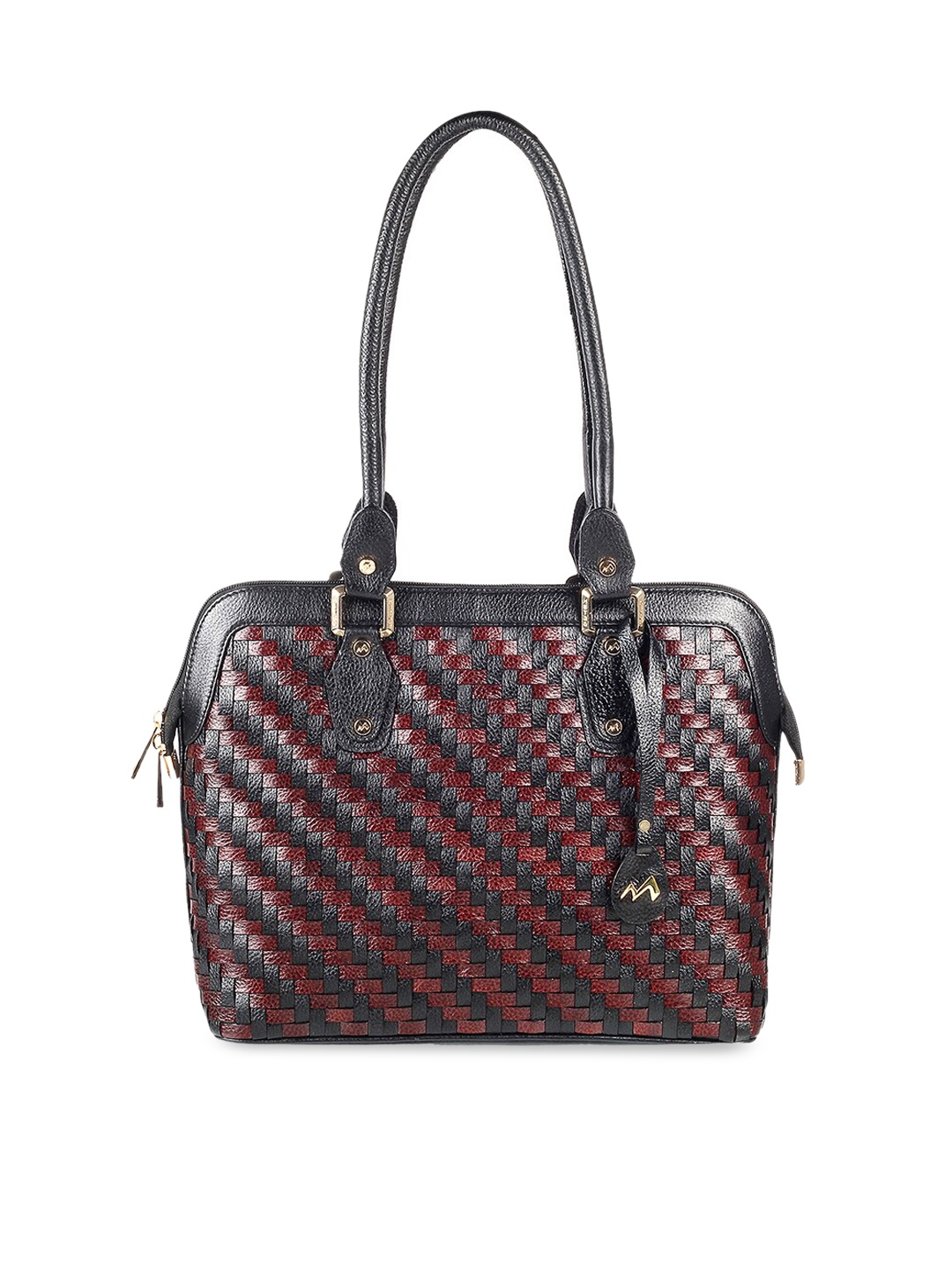 

Metro Black Leather Structured Shoulder Bag