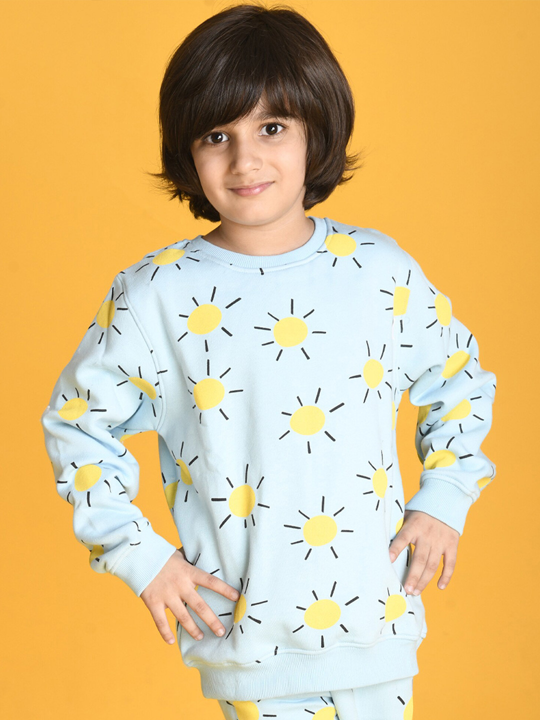 

Anthrilo Boys Blue & Yellow Printed Sweatshirt