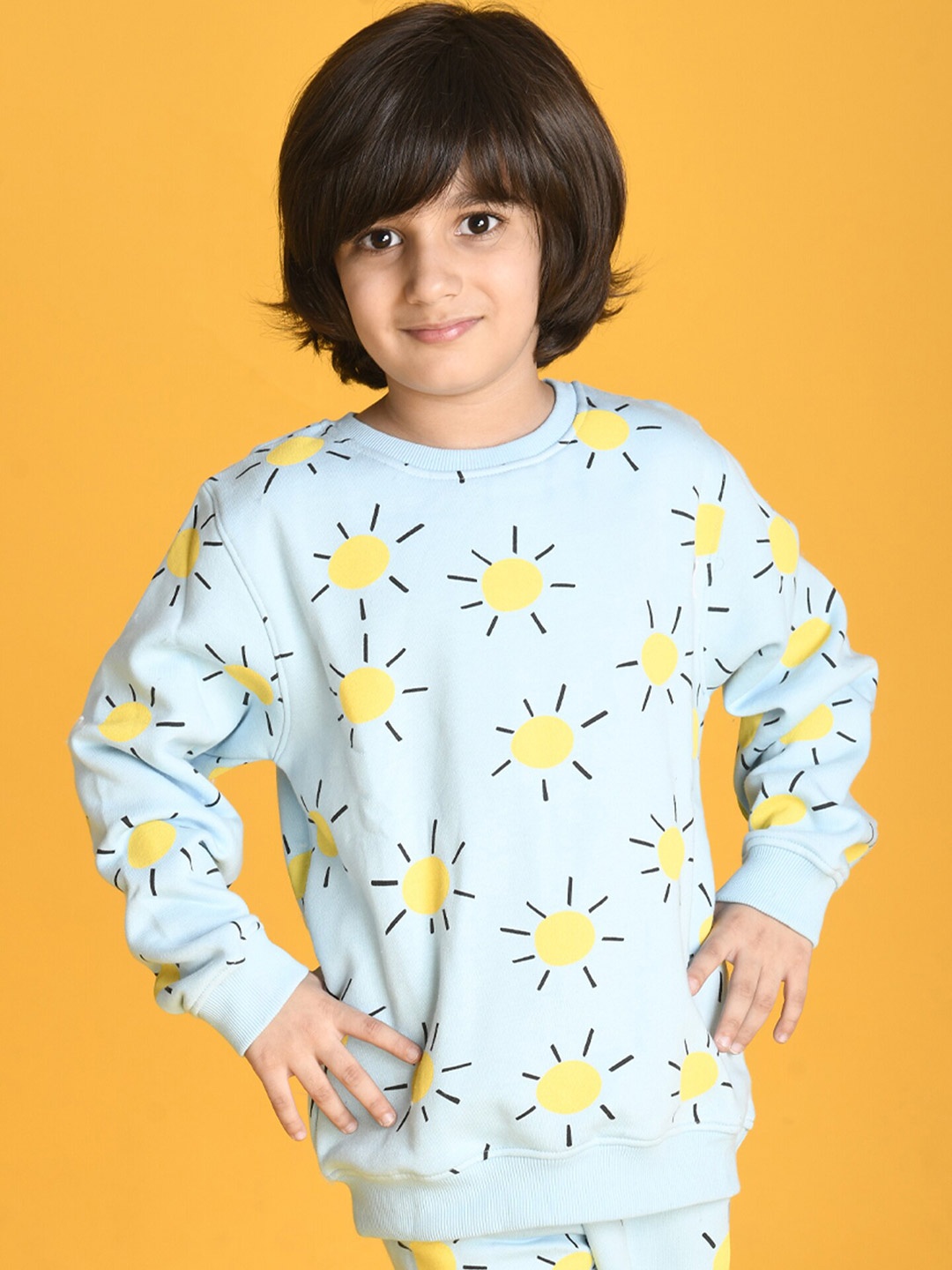 

Anthrilo Boys Blue & Yellow Printed Sweatshirt