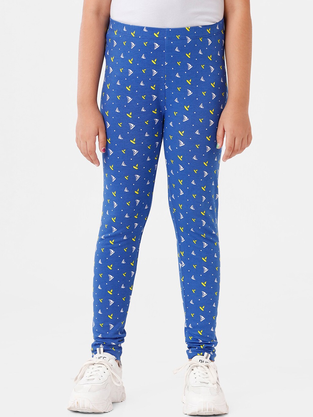 

De Moza Girls Blue Printed Cotton Leggings