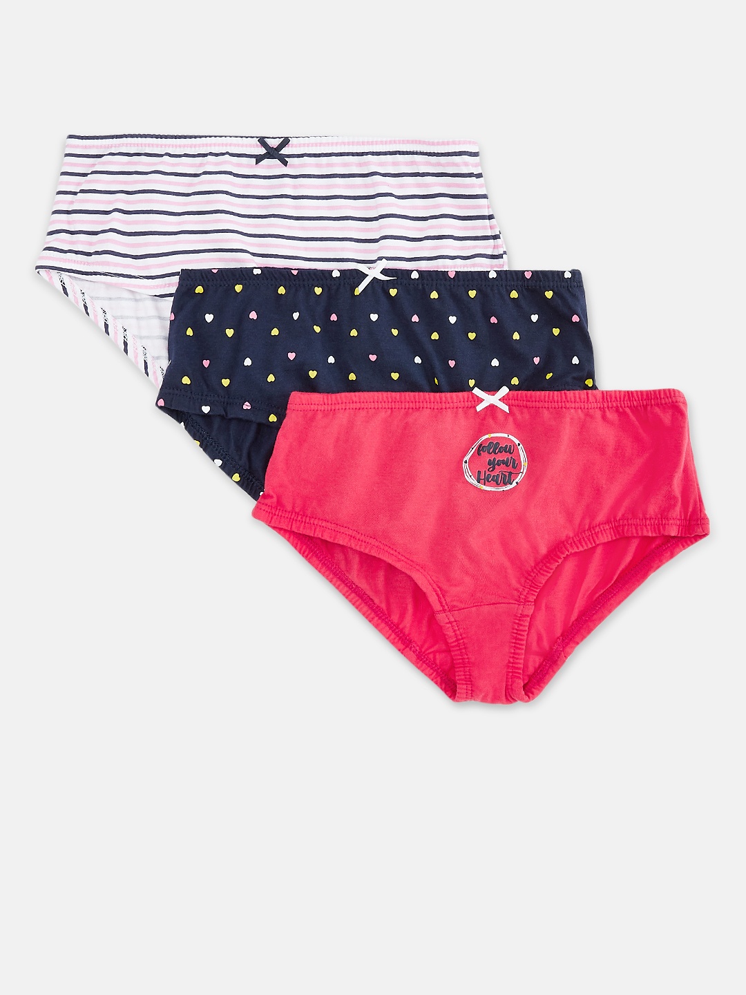 

Pantaloons Junior Girls Pack Of 3 Solid Cotton Basic Briefs, Pink