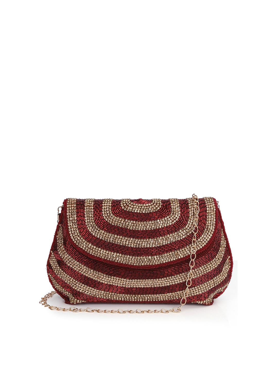 

THE CLOWNFISH Women Maroon & Gold-Toned Envelope