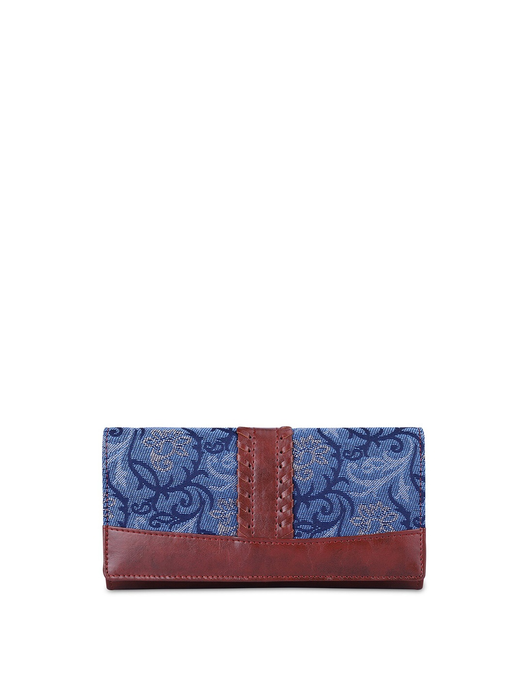 

THE CLOWNFISH Serina Blue & Brown Ethnic Motifs Woven Design Envelope