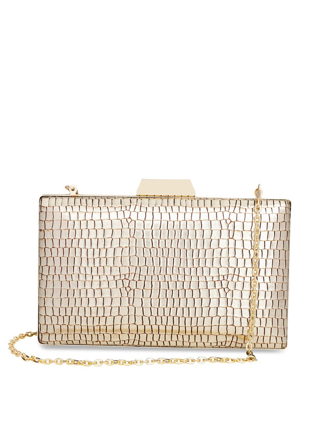 

THE CLOWNFISH Women Textured Box Clutch, Copper