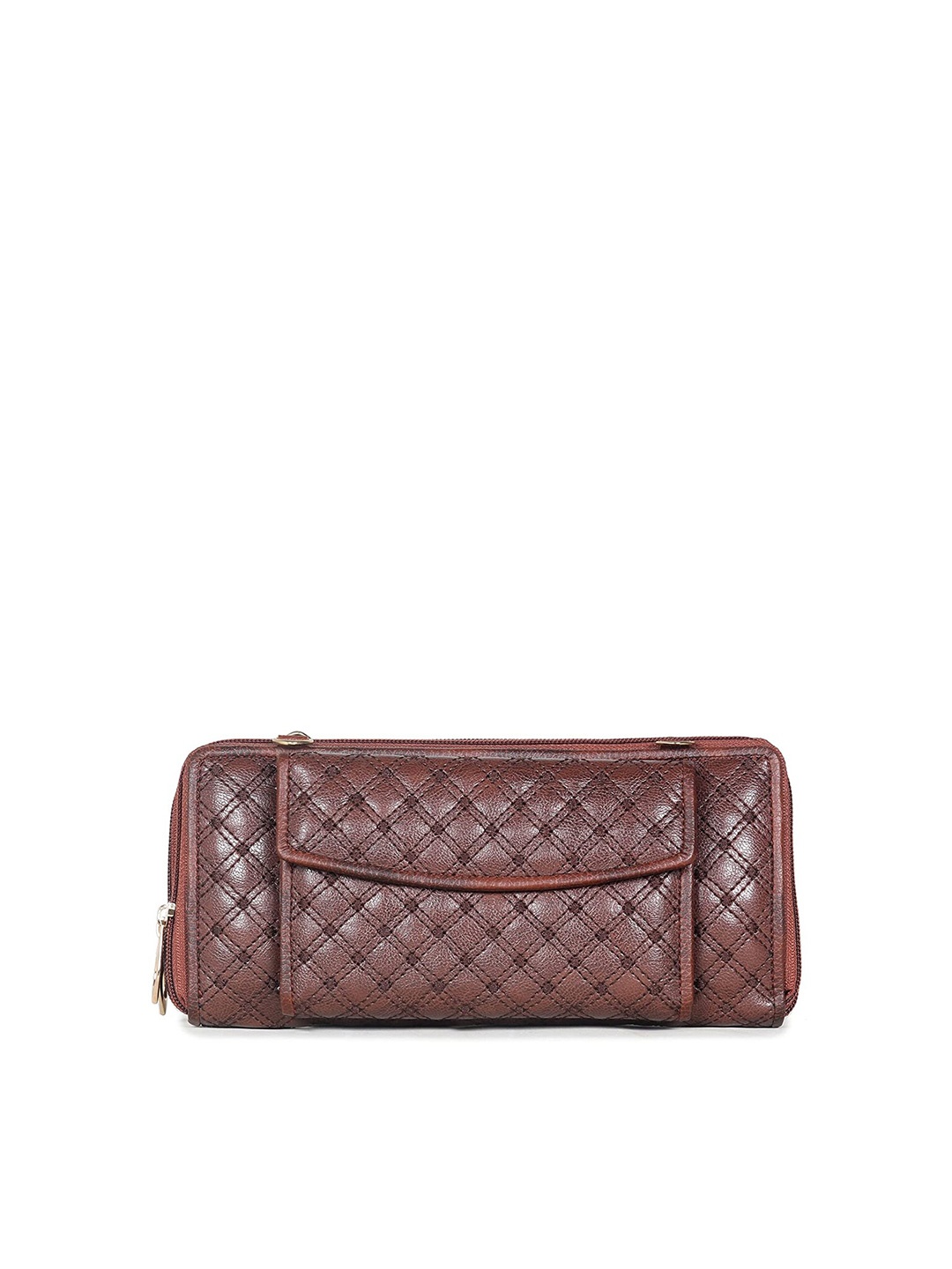 

THE CLOWNFISH Emerald Women Brown Zip Around Wallet